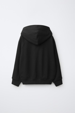 ZARA КОМПЛЕКТ ИЗ ХУДИ И БРЮК С ЛАМПАСАМИ, ЧЕРНЫЙ