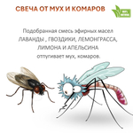Свеча от мух и комаров 350 мл, длительного горения, 100 часов