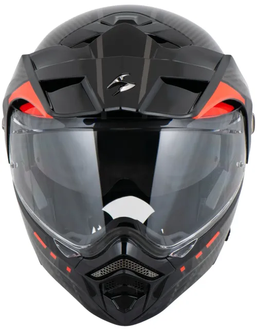 Купить Мотошлем Модуляр Scorpion EXO ADX-2 Lewis Carbon / Черно-красный