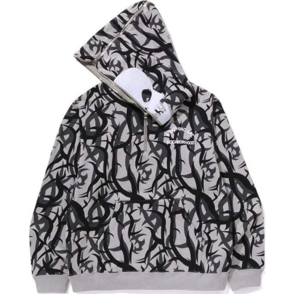 A Bathing Ape Trial Camo Two Face Half Zip Pullover Худи