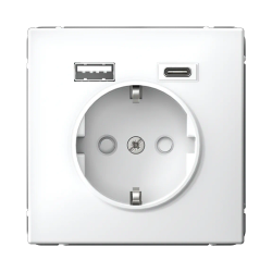 ARTGALLERY РОЗЕТКА 16А с 2 USB A+C, 5В/2,4А/3,0А, 2х5В/1,5А, механизм, БЕЛЫЙ