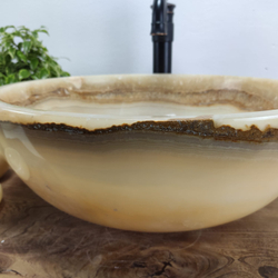 Раковина из оникса Bowl Yellow BO-60983 45x45x17 из натурального камня