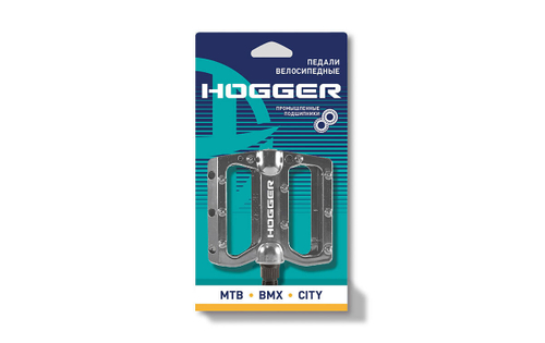 Педали HOGGER PLATFORM алюминиевые 110x105мм резьба 916 со сменными шипами промподшипники серые