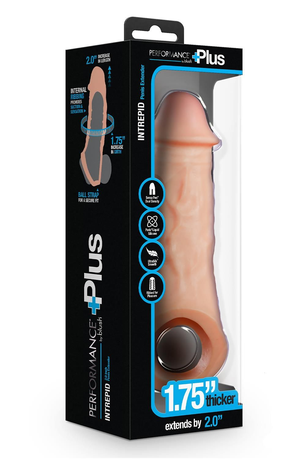 Телесная насадка-удлинитель Intrepid 9.25 Inch Realistic Penis Extender Sleeve - 23,5 см. (Цвет: телесный)