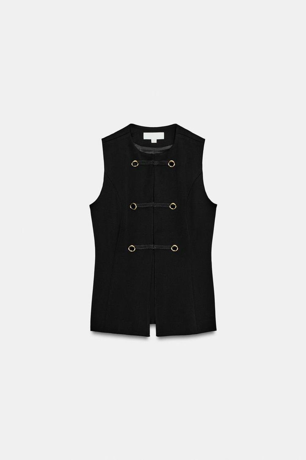 ZARA ЖИЛЕТ С ЗАСТЕЖКАМИ-ТОГГЛ, ЧЕРНЫЙ
