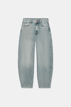 ZARA ДЖИНСЫ TAPERED С ВЫСОКОЙ ПОСАДКОЙ — ZW COLLECTION, ГОЛУБОЙ