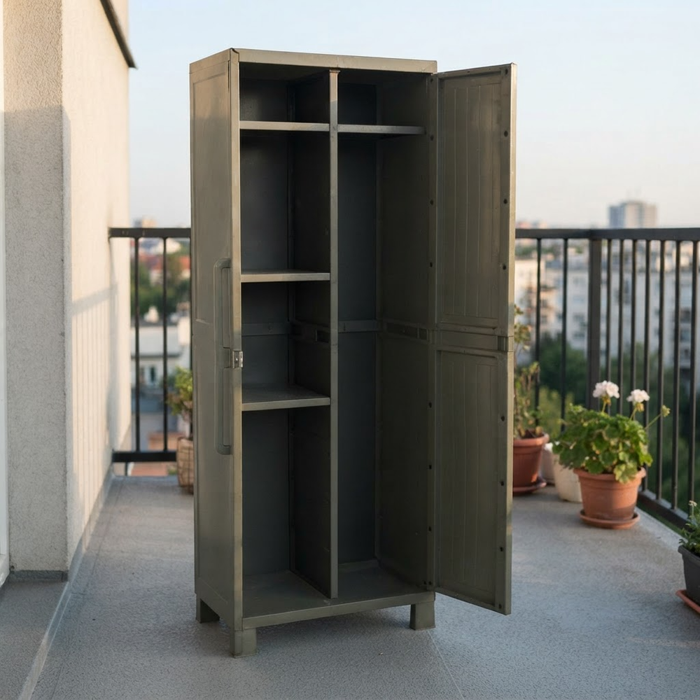 Уличный пластиковый шкаф Toomax Wood Cabinet Utility olive