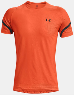 Мужская теннисная футболка Under Armour Men's Rush 2.0 Emboss Short Sleeve - Оранжевый