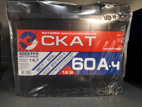 Купить Аккумулятор 6СТ-60 А.ч., п.п., L+, CКАТ