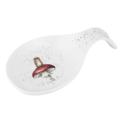Подставка для ложки Royal Worcester Забавная фауна Мышка на грибе 17 см, форфор костяной