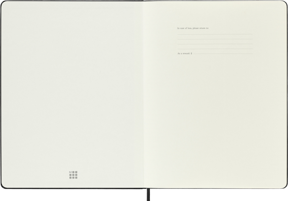 Блокнот Moleskine CLASSIC (QP092) 19х25см 192стр. без линовки, твердая обложка, черный