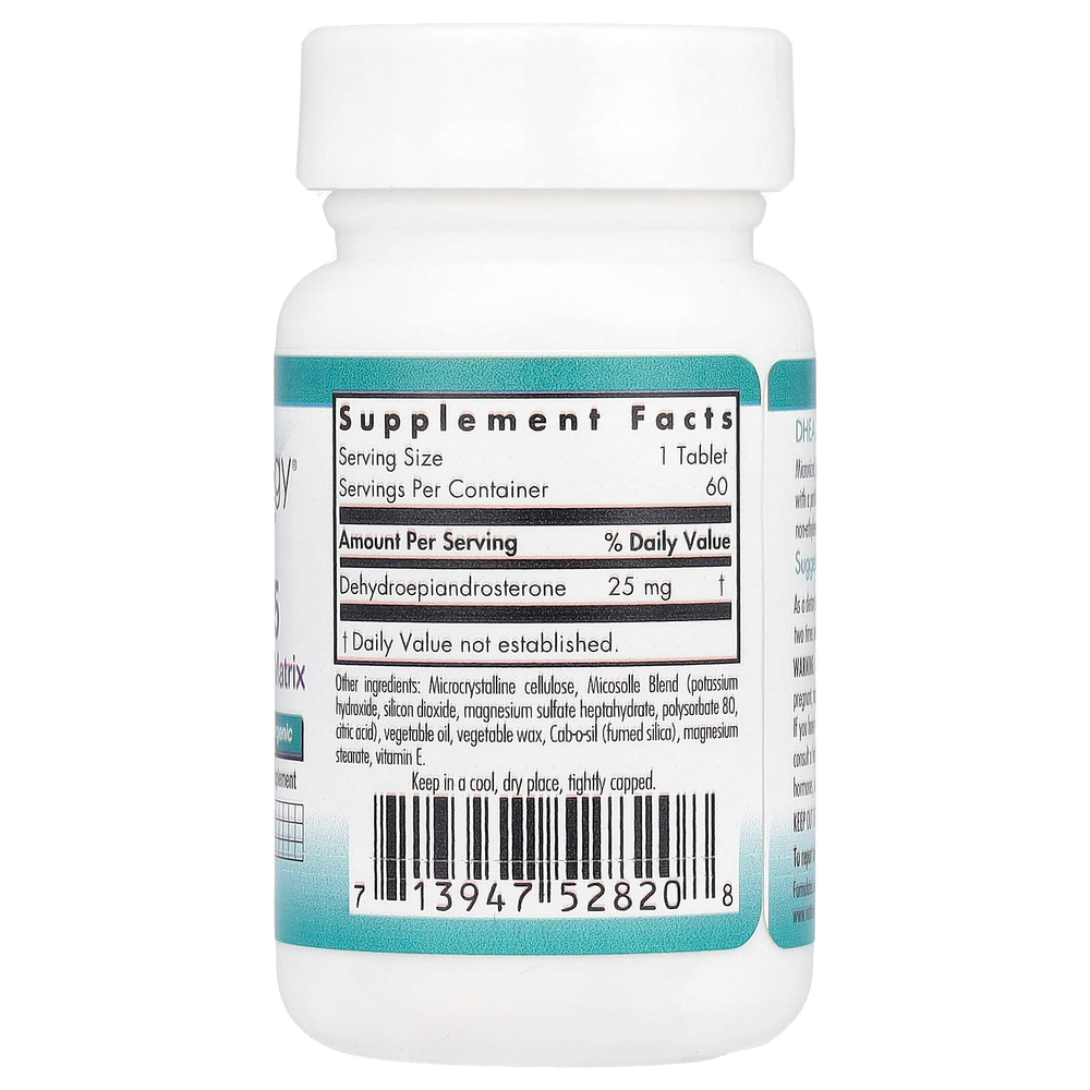 Nutricology, DHEA 25, 60 делимых таблеток