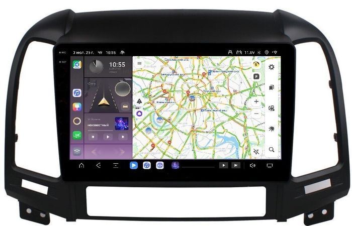 Магнитола для Hyundai Santa Fe 2006-2012 - Kuberg OL-9717 QLed+2K, Android 13, Быстрейшая, CarPlay, 4G SIM-слот