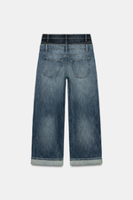 ДЖИНСЫ TRF LOOSE FOLDED С ДВОЙНЫМ ПОЯСОМ И НИЗКОЙ ПОСАДКОЙ — ZARA