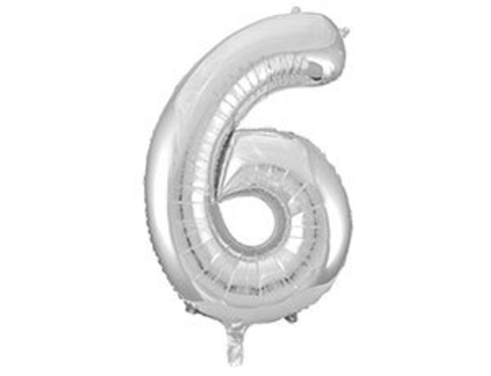 Шар фольга 26" "Цифры" 0 - 9 (66 см) серебро