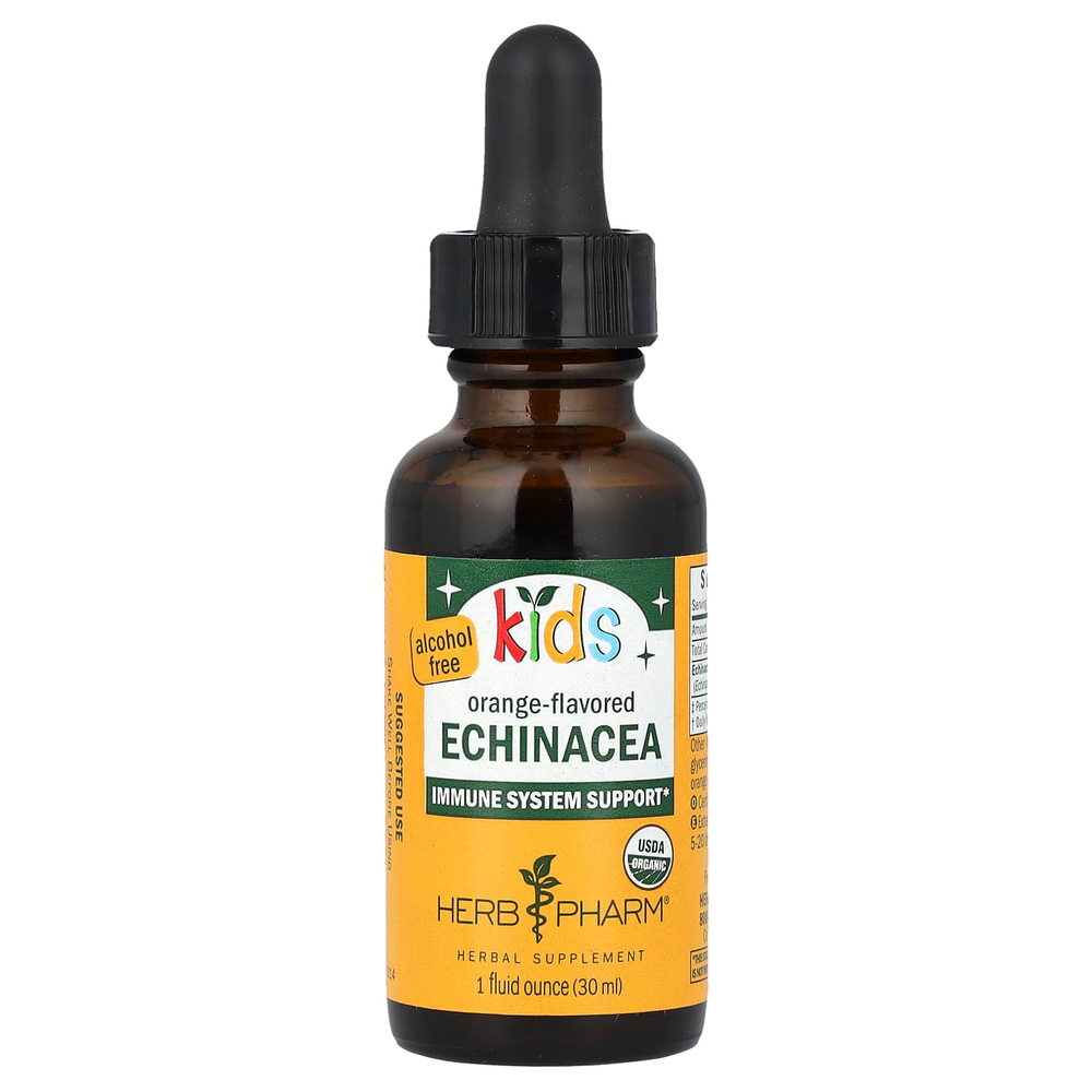 Herb Pharm, эхинацея для детей, без спирта, с апельсиновым вкусом, 30 мл