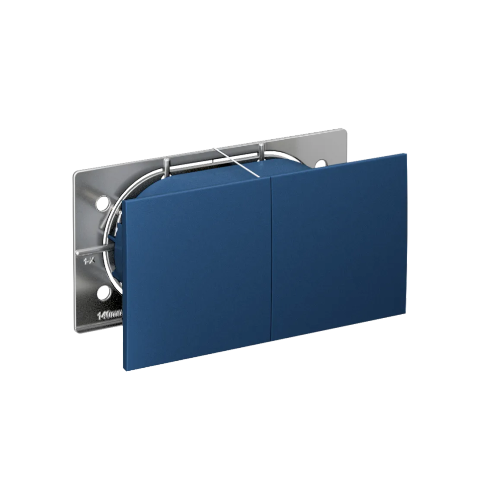 ATLASDESIGN РОЗЕТКА двойная с заземлением со шторками со сдвижными крышками, 16А, в сборе, АКВАМАРИН