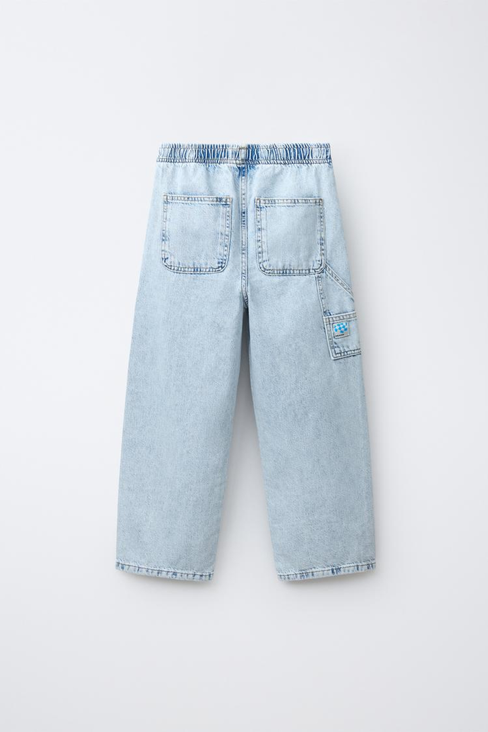 ZARA ДЖИНСЫ RELAXED BALLOON, ГОЛУБОЙ