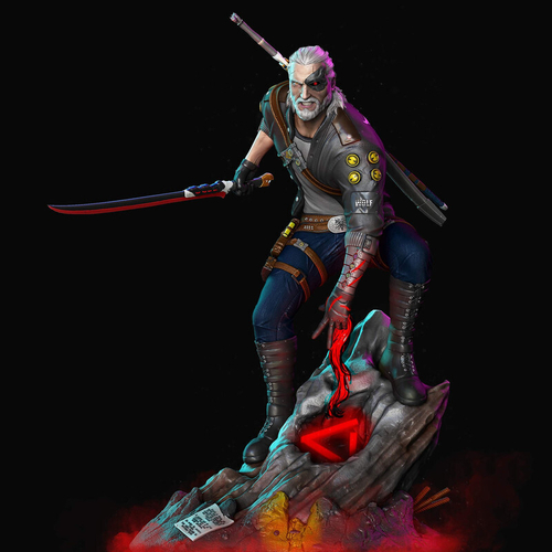 Cyberpunk Киберпанк Геральт Ведьмак Geralt Коллекционная Фигурка Аниме
