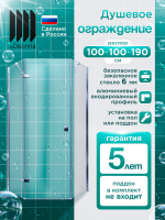 Душевое ограждение DIONRIA (100х100) стекло прозрачное, без поддона