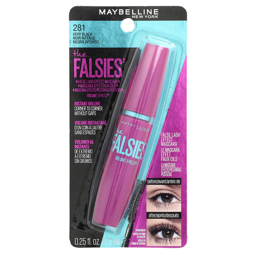 Maybelline, The Falsies™, Volume Express®, оттенок 281 насыщенный черный, 7,5 мл (0,25 жидк. унции)