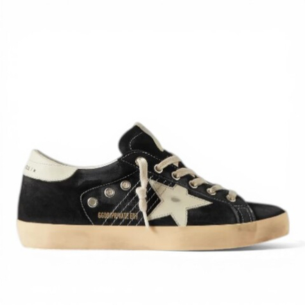 Кеды Женские GOLDEN GOOSE Superstar distressed leather-trimmed suede sneakers