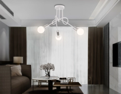 Потолочный светильник в стиле лофт TR80414/3 WH/CH белый/хром E27/3 max 60W D670*370