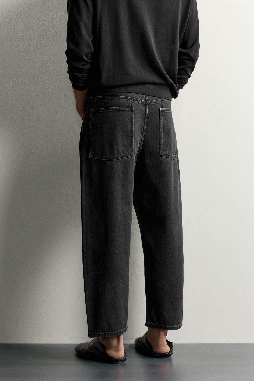 ДЖИНСЫ TAPERED WIDE FIT В ПОЛОСКУ — ZARA