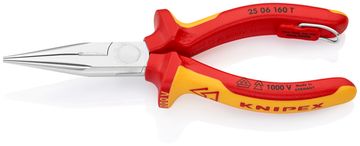 Плоские круглогубцы с режущими кромками хромированные 160 мм Knipex KN-2506160TBK