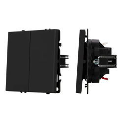 Механизм выключателя двухклавишный непроходной SWT-NOBE-MK02-SFPL-BK (230V, 10A) (Arlight, -) 054252
