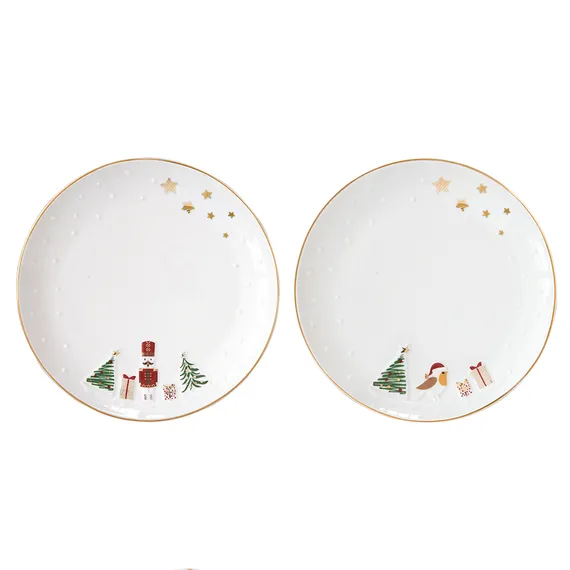 Набор десертных тарелок let it snow, nutcracker &amp; bird, D16 см, 2 шт.