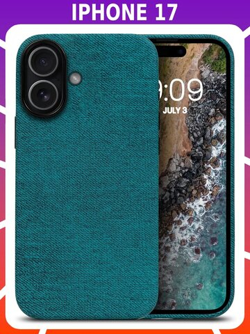 Мягкий тканевый чехол для IPHONE 17 с бархатной подкладкой и усиленной защитой камеры