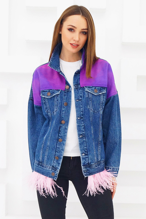 LIGVIANNI Джинсовая куртка Denim Jacket Flamingo