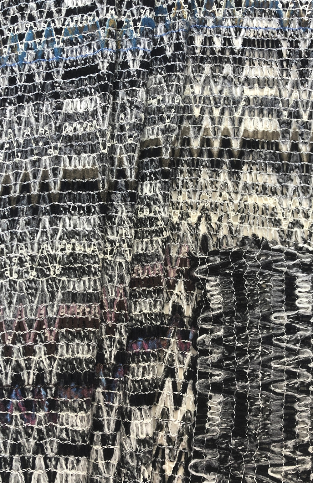 Трикотаж шерсть принт зигзаг, серый, белый, черный, дизайн MISSONI