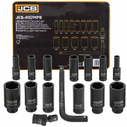 Головки ударные глубокие, набор 15пр., 1/2''(6гр.) JCB JCB-4157MPB
