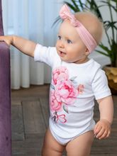 Боди с коротким рукавом "Пионы"