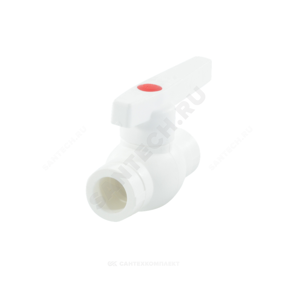 Кран шаровой PP-R белый Дн 40 внутренняя пайка OPTIMA VALFEX VALF 10145040