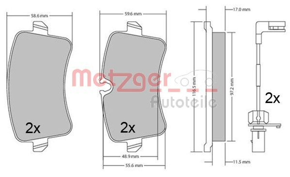 METZGER - 1170688-MEZ - Brake Pad Set, disc brake