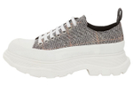Alexander McQueen Tread Slick Ankle Length Combat Boots Women"s Black White Silver