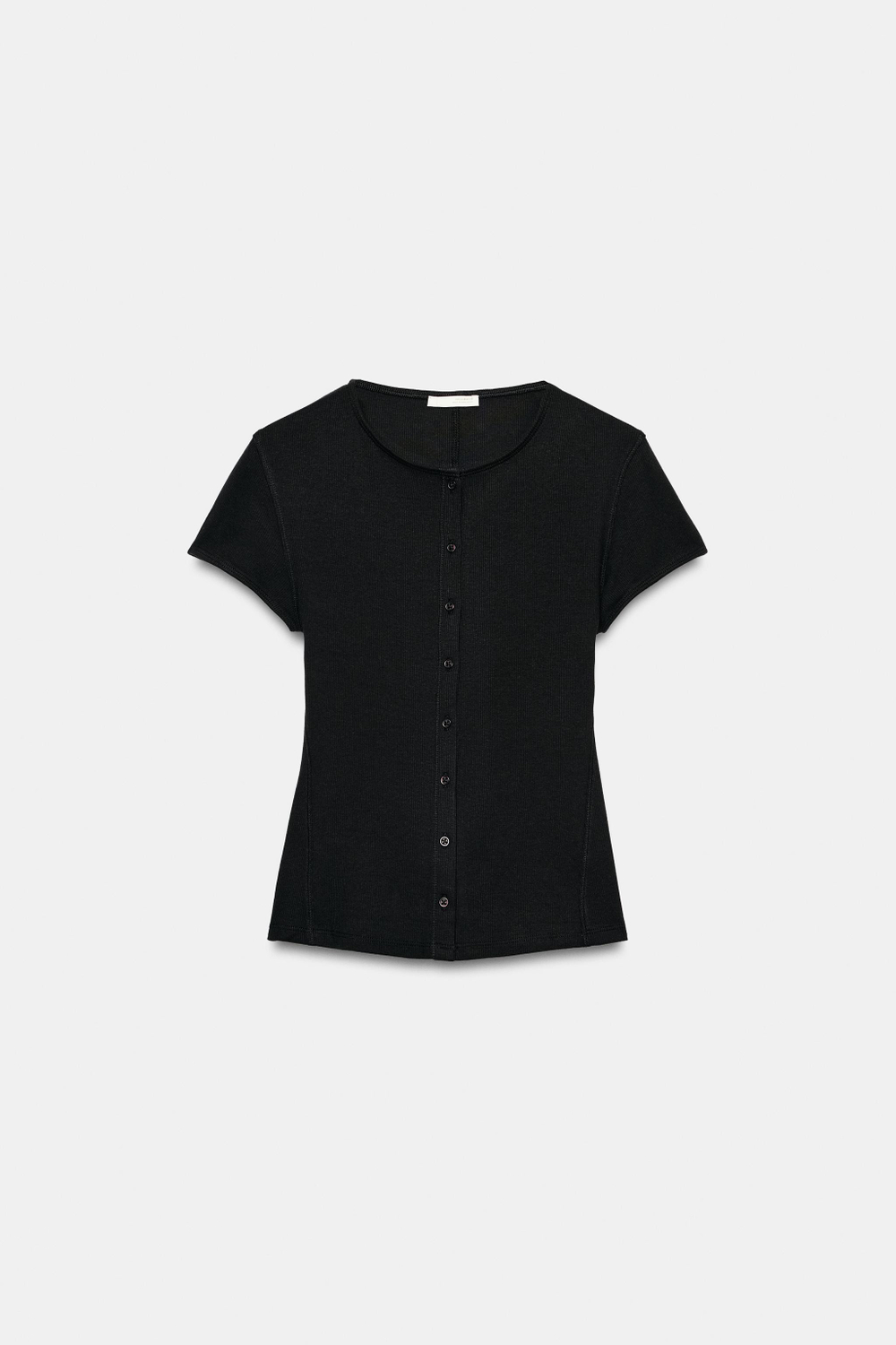 ФУТБОЛКА В РУБЧИК НА ПУГОВИЦАХ — ZARA