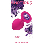 Средняя анальная пробочка с фиолетовым кристаллом Cutie Medium (8,2 см , розовый с фиолетовым) (Цвет: розовый с фиолетовым)