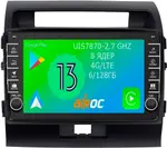 Магнитола для Toyota Land Cruiser 200 2007-2015 (экран климата внизу) - Airoc AB-1111 (кнопки и крутилки), Android 13, Быстрая, SIM-слот, CarPlay