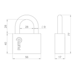 Замок навесной PK-1560 3 key диск.ключ