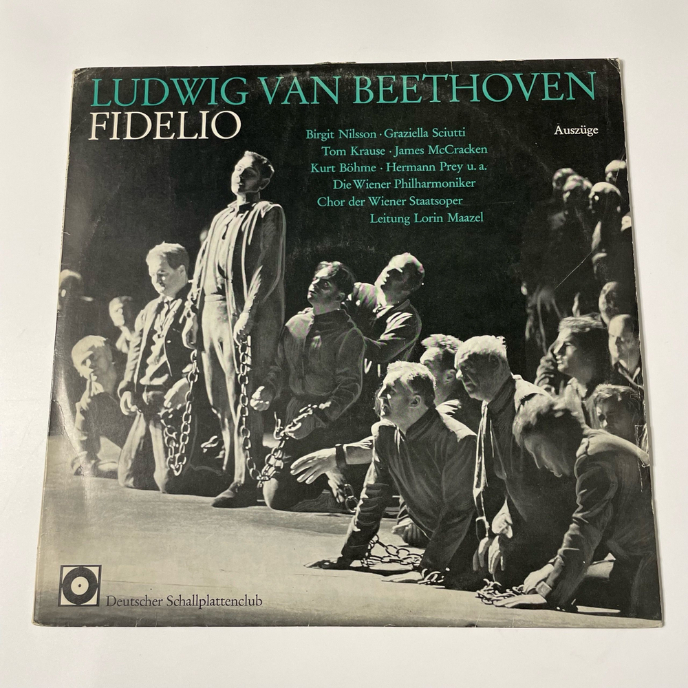 Винтажная виниловая пластинка LP Beethoven Бетховен, Wiener Philharmoniker, Chor Der Wiener Staatsoper, Lorin Maazel, Фиделио Fidelio Опера (Германия 1971)