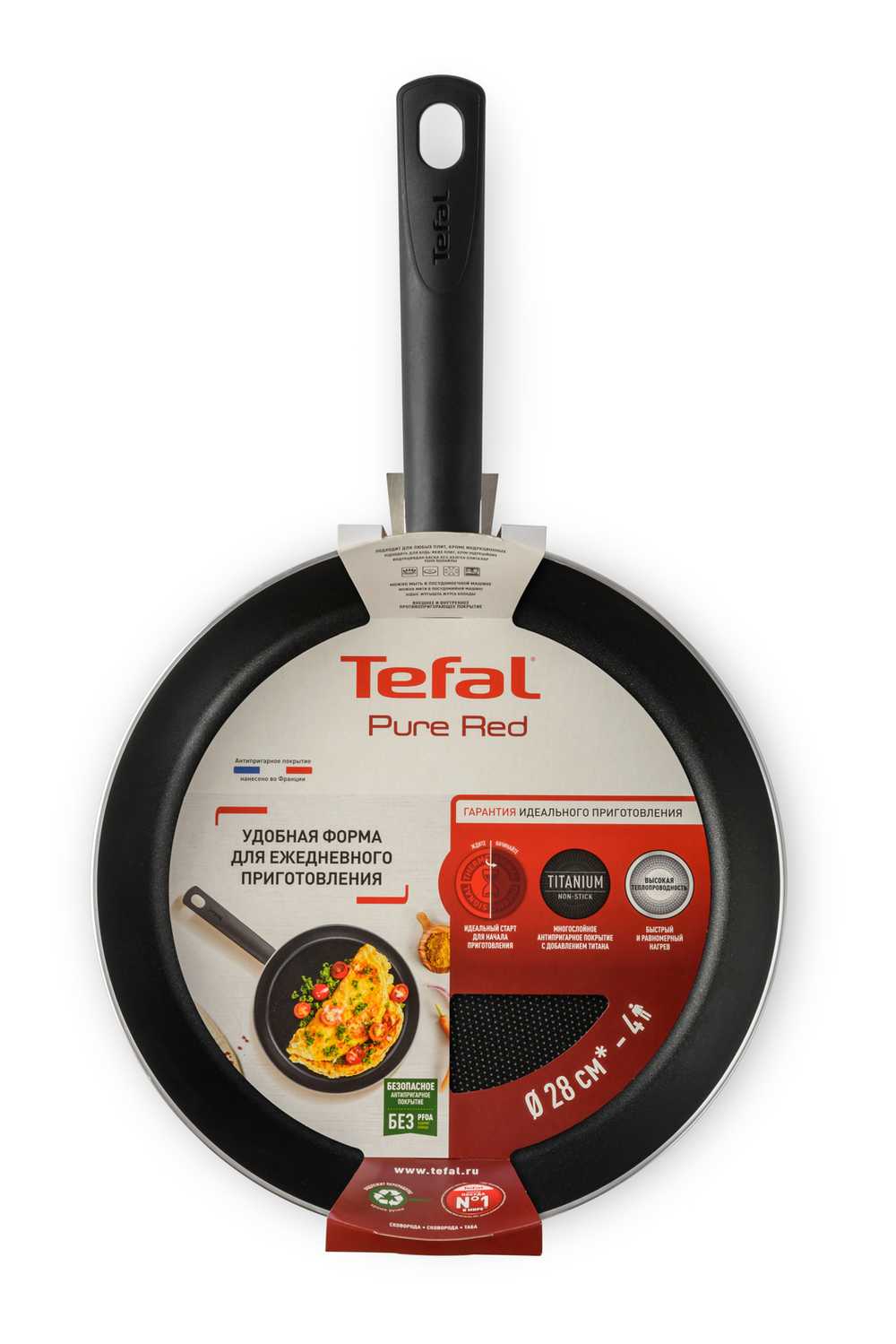 Сковорода Tefal Pure Red 28 см 04214128