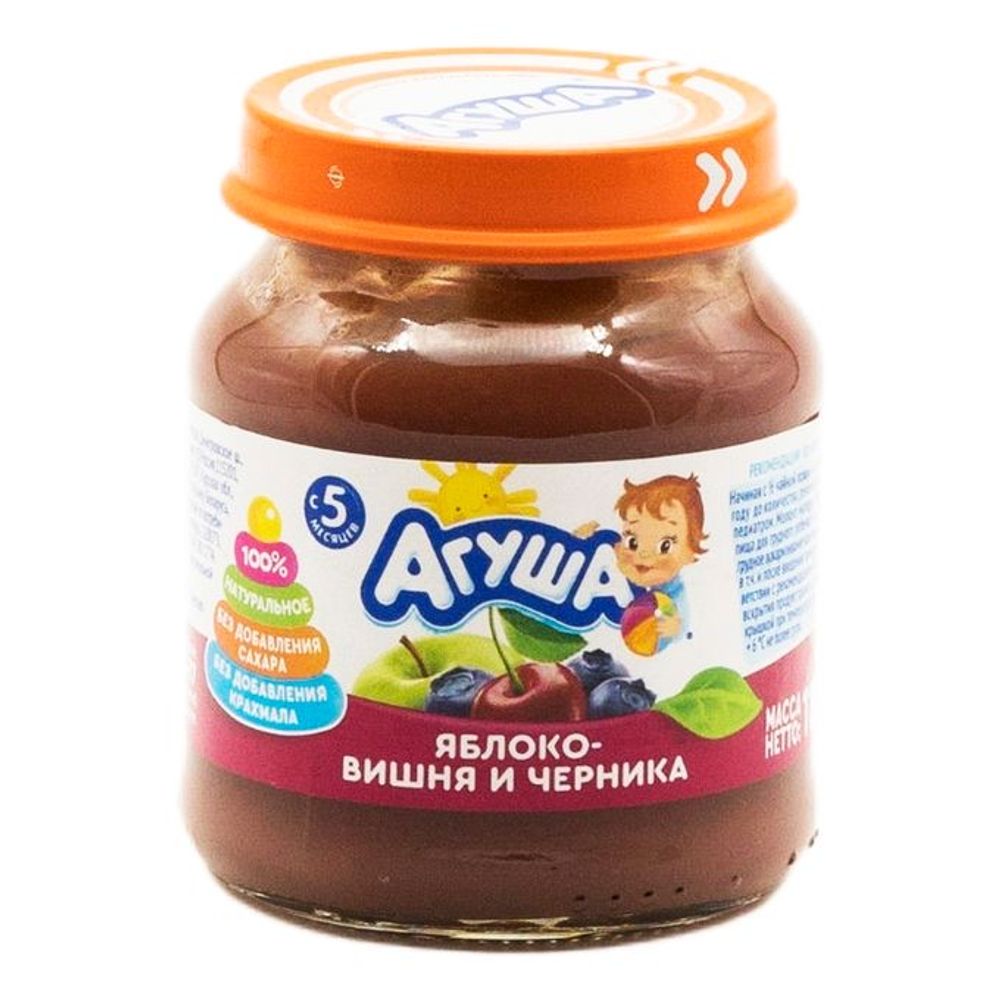 Детское пюре Агуша Ябл-Вишня-Черн Ст/б 100гр