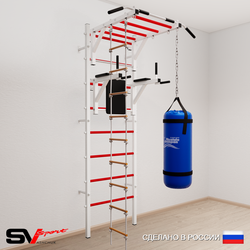 Шведская стенка Sv Sport усиленная 6421 (Турник рукоход/Брусья/Лестница/Цепь/Мешок 15кг)