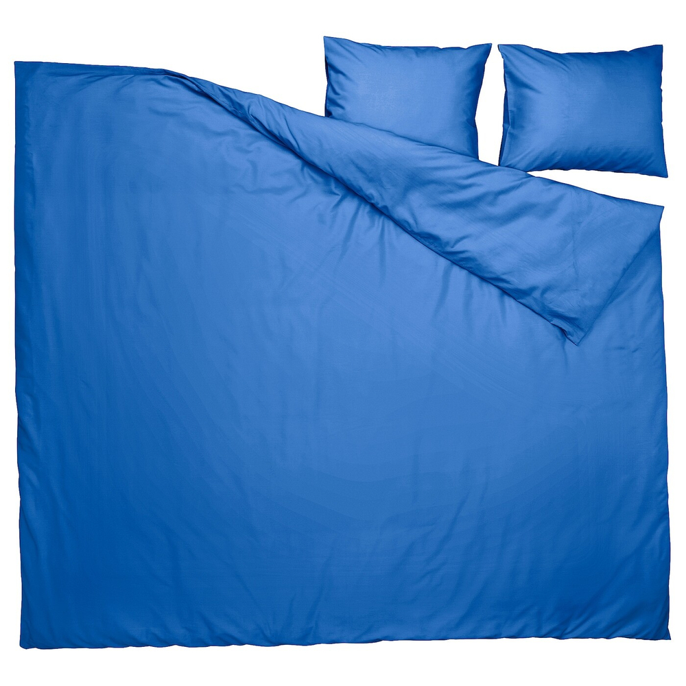 IKEA PILTANDVINGE  (ИКЕА ПИЛТАНДВИНГЕ)  -  Пододеяльник и 2 наволочки, синий, 200x200/50x60 см