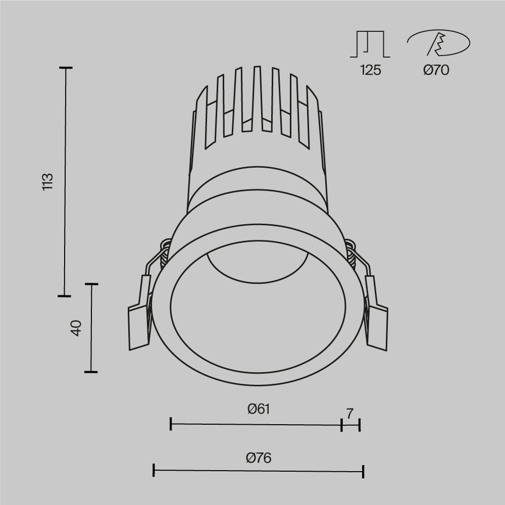 Встраиваемый светодиодный светильник Maytoni Dip DL118-15W-3K-W
