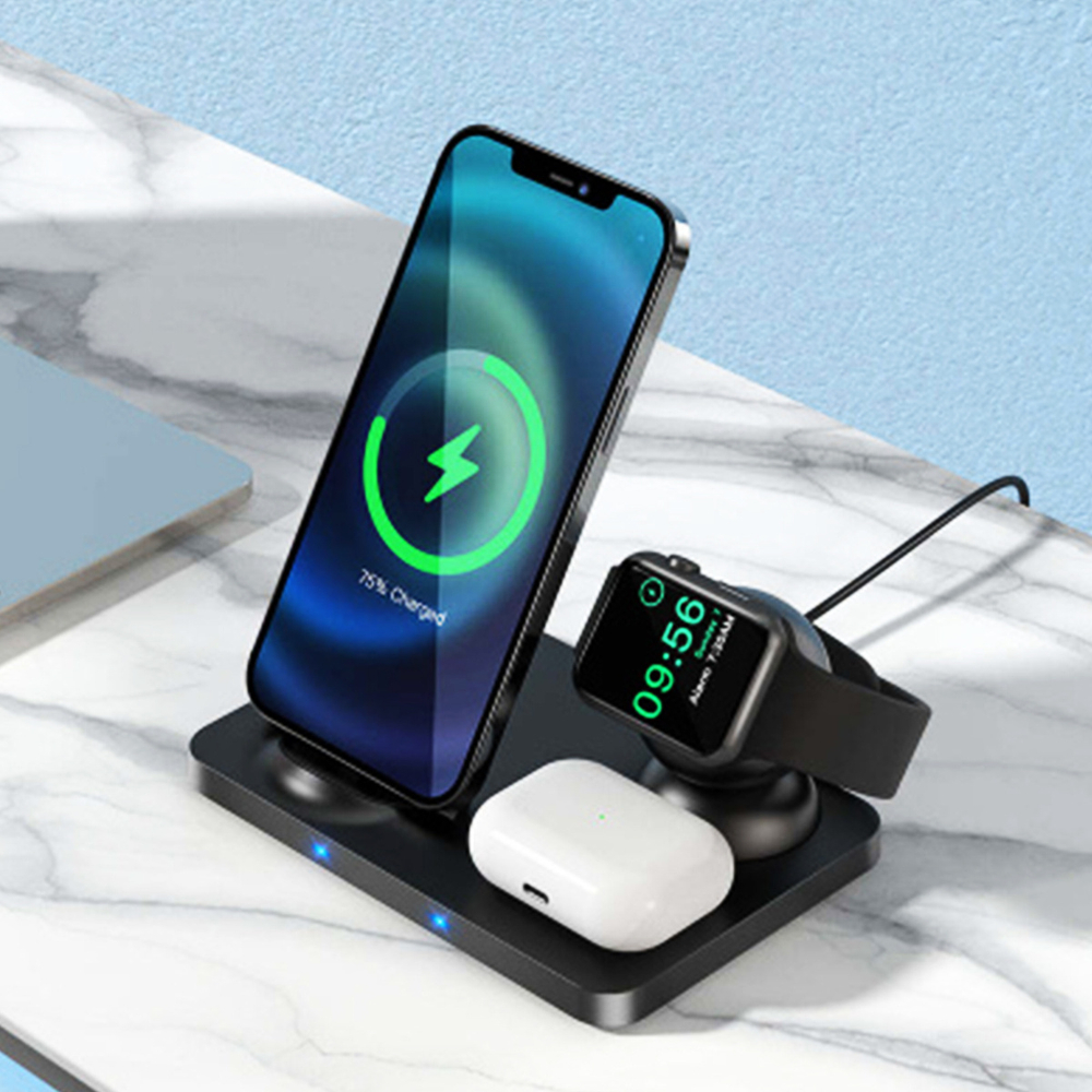 Беспроводная зарядка Hoco cw33 Ultra-Charge 3-in-1 vertical wireless fast charger